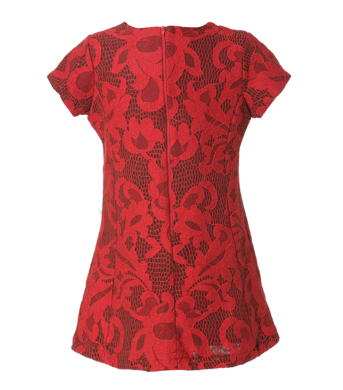 Vestido Rojo Calado Floral