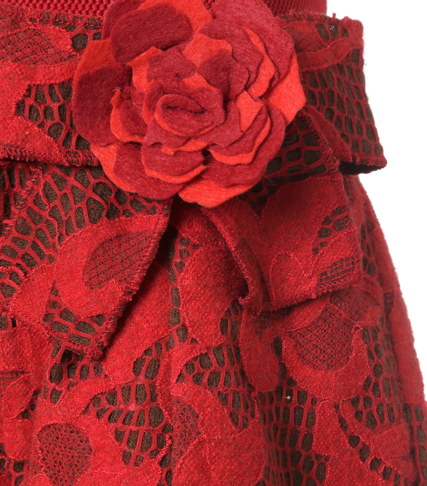 Short Rojo Calado Floral