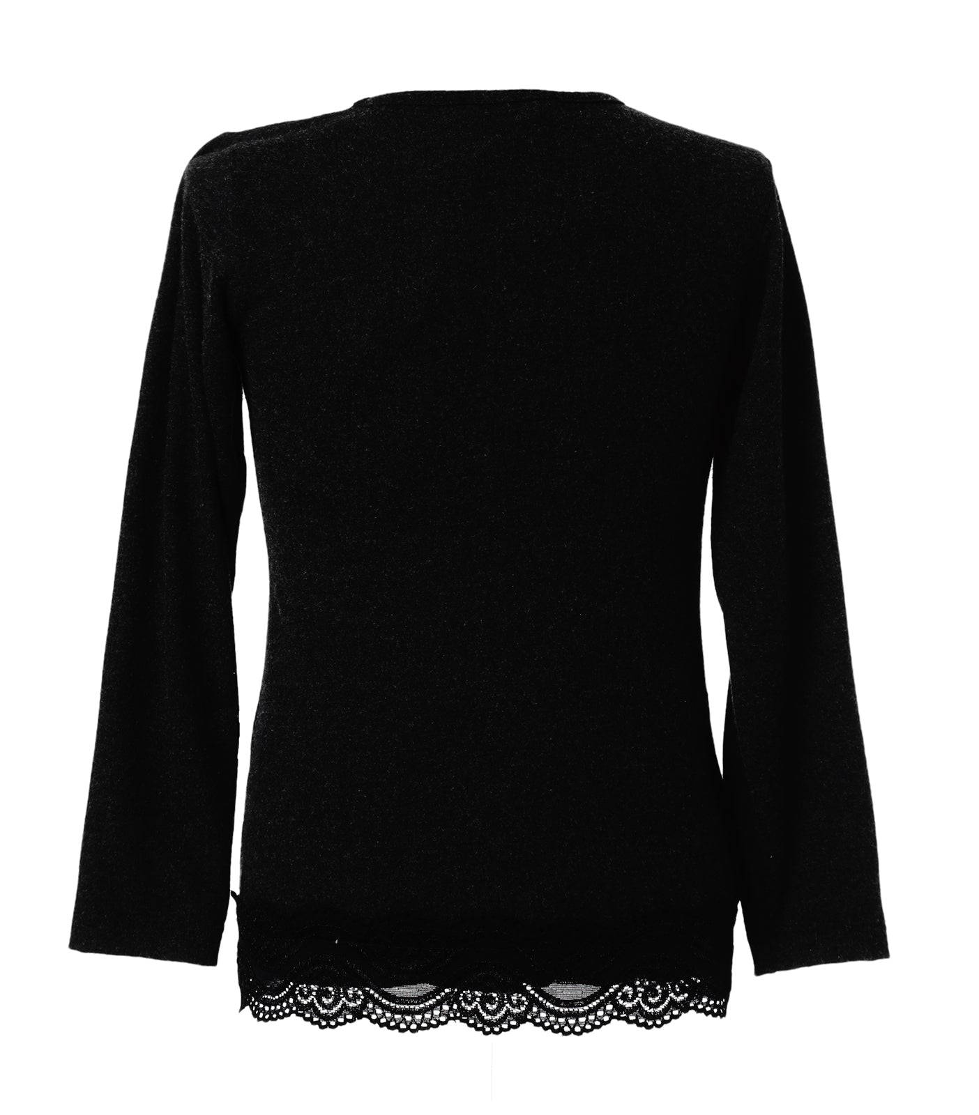 Blusa Manga Larga Con Encaje