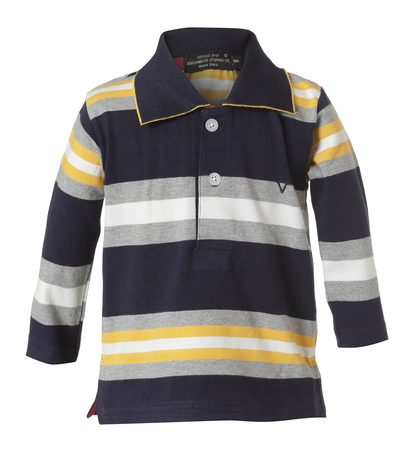 Polo Rayada Azul y Amarillo para Bebé