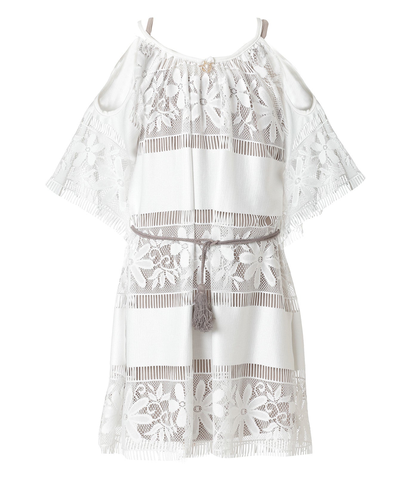 Vestido Deshilado con Hombro Descubierto