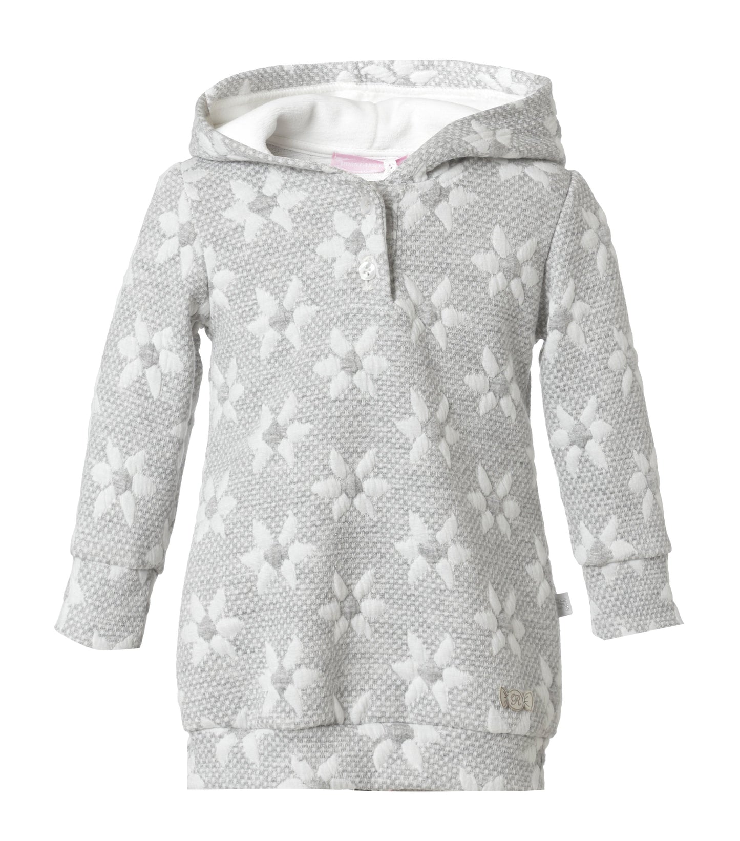 Vestido Gris con Estampado Floral para Bebé