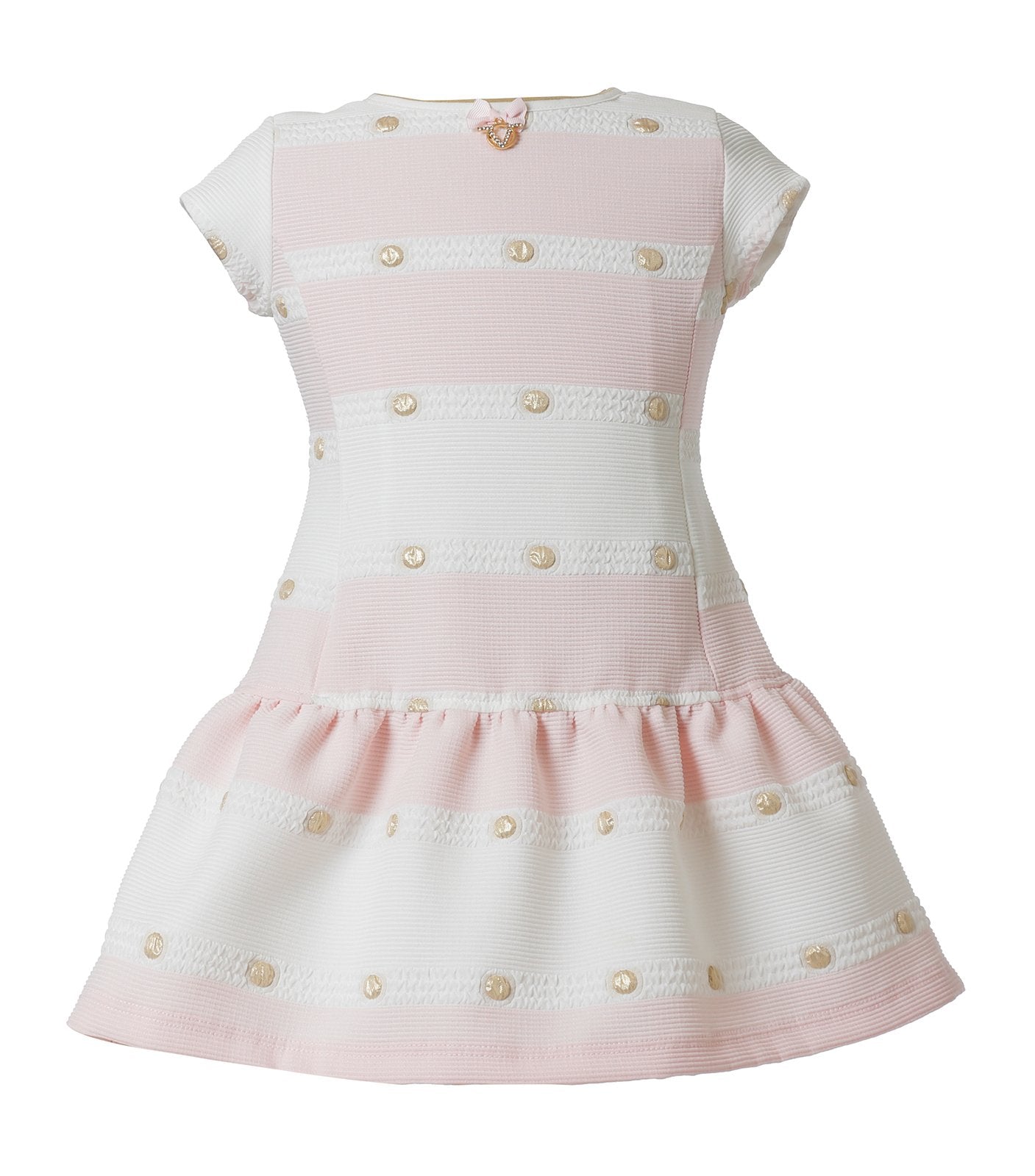 Vestido Rosa con Lunares Dorados