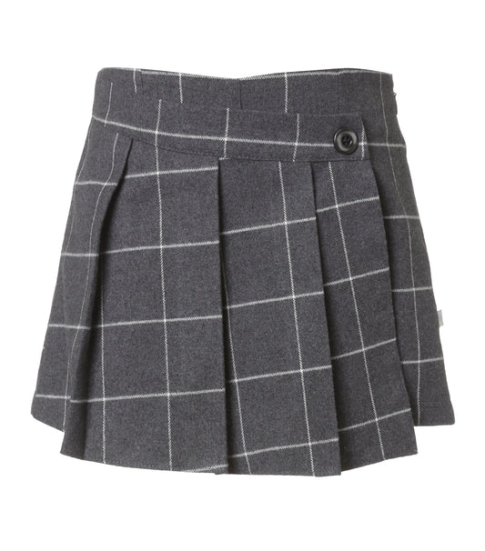 Falda Short Cuadros Gris