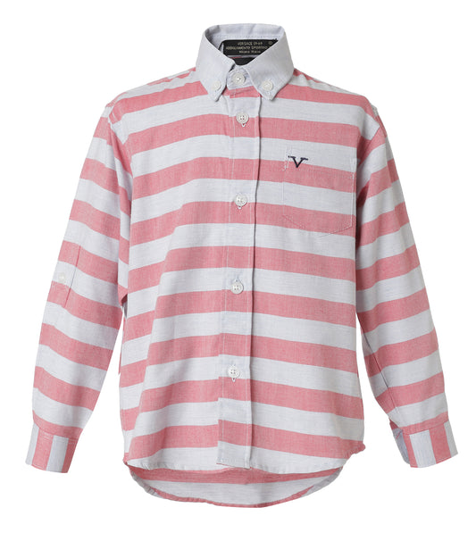 Camisa Rayas Rojas y Azules Versace