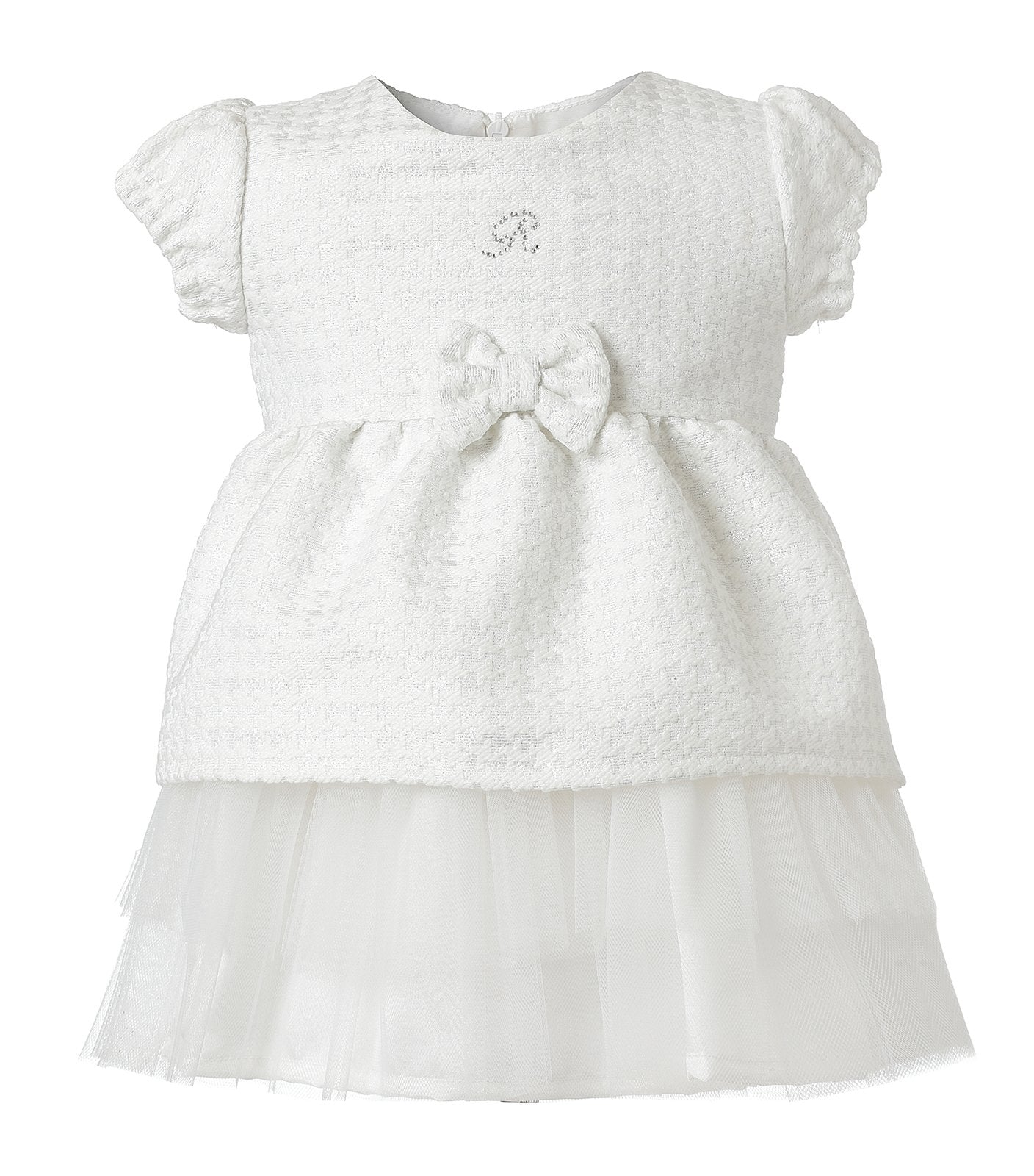 Vestido Tweed Blanco Tul Infant