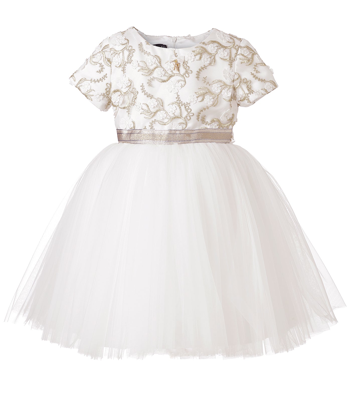 Vestido Tul y Jacquard Blanco